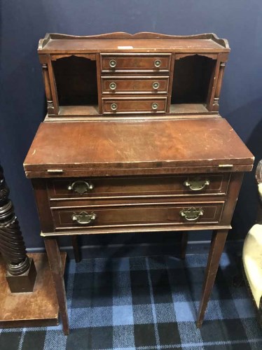 Lot 57 - LADY'S WRITING BUREAU with two short drawers...