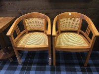 Lot 63 - PAIR OF CONTEMPORARY CANE TUB ARMCHAIRS by...