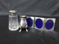 Lot 94 - TWO SILVER NAPKIN RINGS along with a silver...