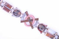 Lot 2161 - VICTORIAN SCOTTISH AGATE BRACELET of Celtic...