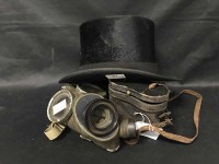 Lot 138 - VINTAGE TOP HAT along with a pair of field...