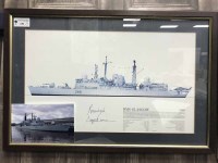 Lot 151 - 'HMS GLASGOW' SIGNED PRINT signed by the last...