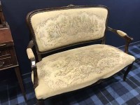 Lot 197 - MAHOGANY UPHOLSTERED TWO SEATER SETTEE