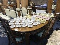 Lot 206 - ASIAN DINING SUITE comprising table six chairs...