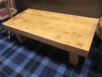 Lot 207 - HARDWOOD COFFEE TABLE AND ANOTHER COFFEE TABLE