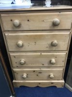 Lot 221 - TWO PINE CHEST OF DRAWERS