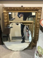 Lot 247 - GILT FRAMED WALL MIRROR along with two further...