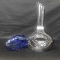 Lot 250 - MODERN GLASS VASE STAMPED RIEDEL TO BASE AND A...