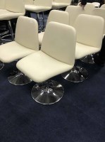 Lot 265 - SET OF CONTEMPORARY CREAM LEATHER CHAIRS