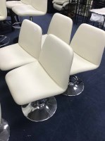 Lot 266 - SET OF CONTEMPORARY CREAM LEATHER CHAIRS