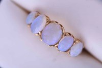 Lot 2174 - OPAL FIVE STONE RING set with a graduated row...