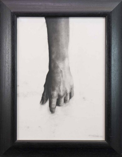 Lot 15 - * PATSY MCARTHUR STUDY OF A HAND charcoal on...