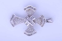 Lot 2180A - DIAMOND SET CROSS PENDANT set with baguette...