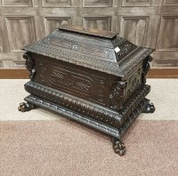 Lot 1682 - VICTORIAN CARVED OAK CELLARET of 17th Century...
