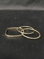 Lot 59 - 9CT GOLD BANGLE and two other bangles