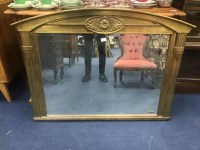 Lot 80 - LARGE GILT OVER MANTEL WALL MIRROR 113 x 88cm