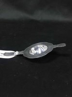 Lot 86 - SWEDISH SILVER TEA STRAINER and a silver salt...
