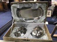 Lot 99 - KOREAN BOXED CONDIMENT SET WITH SILVER TRAY...
