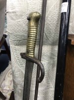 Lot 107 - EARLY 20TH CENTURY BAYONET along with a foil...