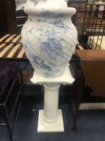 Lot 127 - JARDINIERE AND STAND along with an inlaid...