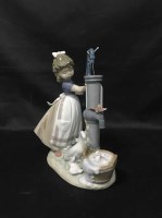 Lot 149 - LLADRO FIGURE OF A GIRL BY A WELL AND ANOTHER...
