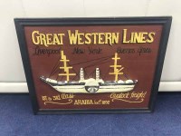 Lot 174 - GREAT WESTERN LINES WOODEN PUB SIGN with boat...