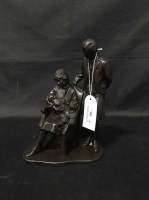 Lot 186 - TWO BRONZE EFFECT FIGURE GROUPS depicting...
