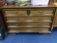 Lot 215 - REPRODUCTION SIDEBOARD TOGETHER WITH TWO...