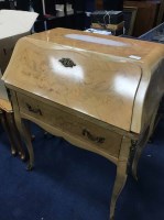 Lot 217 - INLAID BUREAU TOGETHER WITH MATCHING NEST OF...