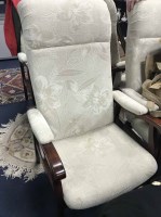 Lot 219 - FOUR WHITE UPHOLSTERED ARMCHAIRS