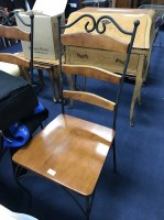 Lot 224 - TWO METAL CHAIRS TOGETHER WITH ONE OTHER
