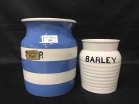 Lot 232 - FIVE LIDDED STORAGE JARS