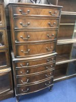Lot 254 - REPRODUCTION MAHOGANY CHEST OF DRAWERS