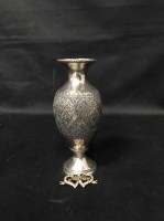 Lot 284 - SILVER PLATED VASE along with assorted badges...