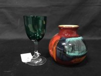 Lot 285 - SIX VICTORIAN WINE GLASSES with green glass...