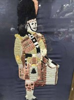 Lot 293 - SILK WORK PICTURE OF A PIPE MAJOR framed and...