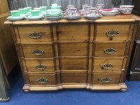 Lot 304 - PINE DOUBLE CHEST OF DRAWERS