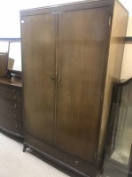 Lot 306 - MAHOGANY WARDROBE AND MATCHING CHEST OF...