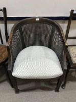 Lot 312 - MAHOGANY TUB CHAIR with cane back