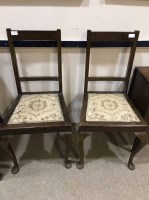 Lot 316 - PAIR OF BEDROOM CHAIRS AND AN OAK WORK BOX