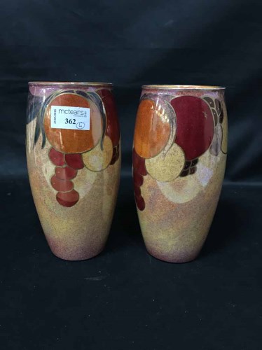 Lot 362 - PAIR OF CROWN DUCAL VASES, A MALING VASE AND A...