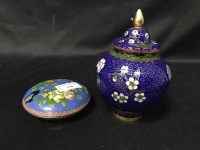 Lot 394 - LOT OF CLOISONNE including small box, ginger...