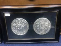 Lot 395 - TWO FRAMED SEAL OF THE REALM SETS silvered...