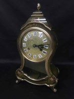 Lot 405 - HAND PAINTED BRACKET CLOCK of waisted form,...