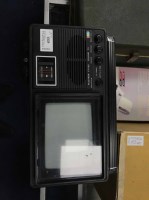 Lot 433 - RETRO PORTABLE TELEVISION along with a...