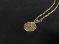 Lot 456 - CHINESE PENDANT on a gold plated chain