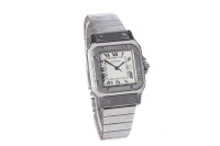 Lot 909 - MID SIZE CARTIER SANTOS STAINLESS STEEL MANUAL...