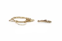 Lot 948 - FANCY LINK WATCH CHAIN formed by rectangular...