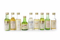 Lot 1080 - NINE CLOSED DISTILLERY WHISKY MINIATURES To...