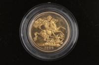 Lot 522 - GOLD PROOF SOVEREIGN DATED 1990 in capsule, in...